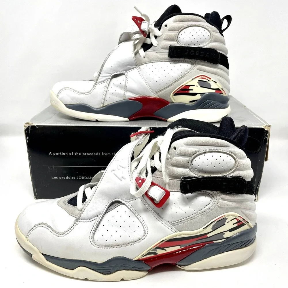 Nike Air Jordan 8 Retro Bugs‎ Bunny Men 11 White Vintage Shoes 2002 305381 101